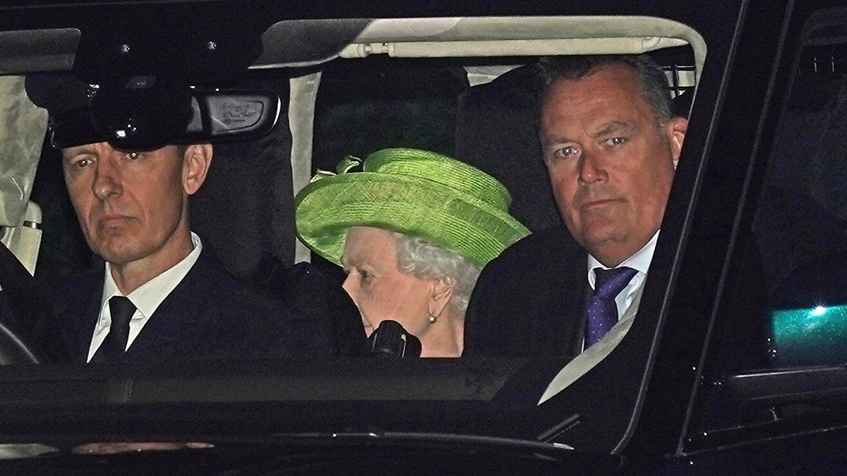 Britain's Queen Elizabeth II leaves Windsor Great Park in Berkshire, England, Sunday, Nov. 21, 2021. 