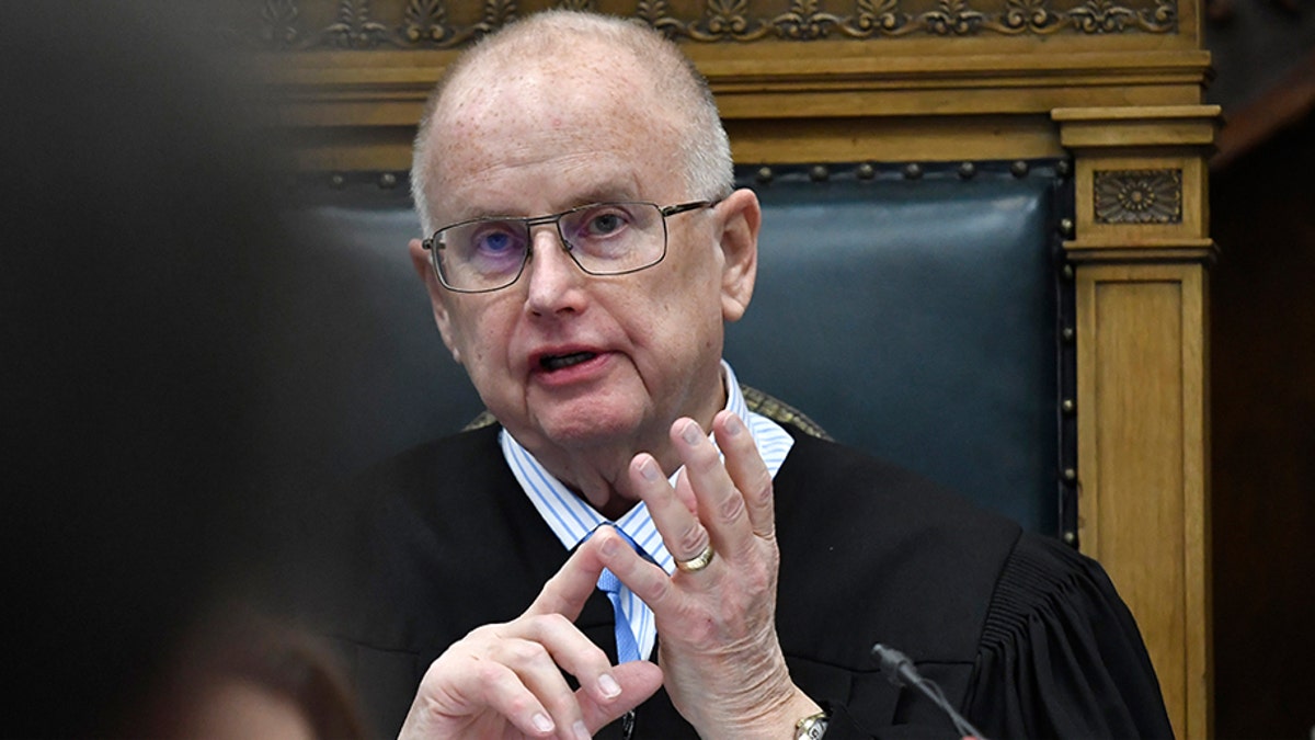 Judge Bruce Schroeder speaks to the attorneys about how the jury will view evidence as they deliberate during Kyle Rittenhouse's trial at the Kenosha County Courthouse in Kenosha, Wis., on Wednesday, Nov. 17, 2021.  (Sean Krajacic/The Kenosha News via AP, Pool)