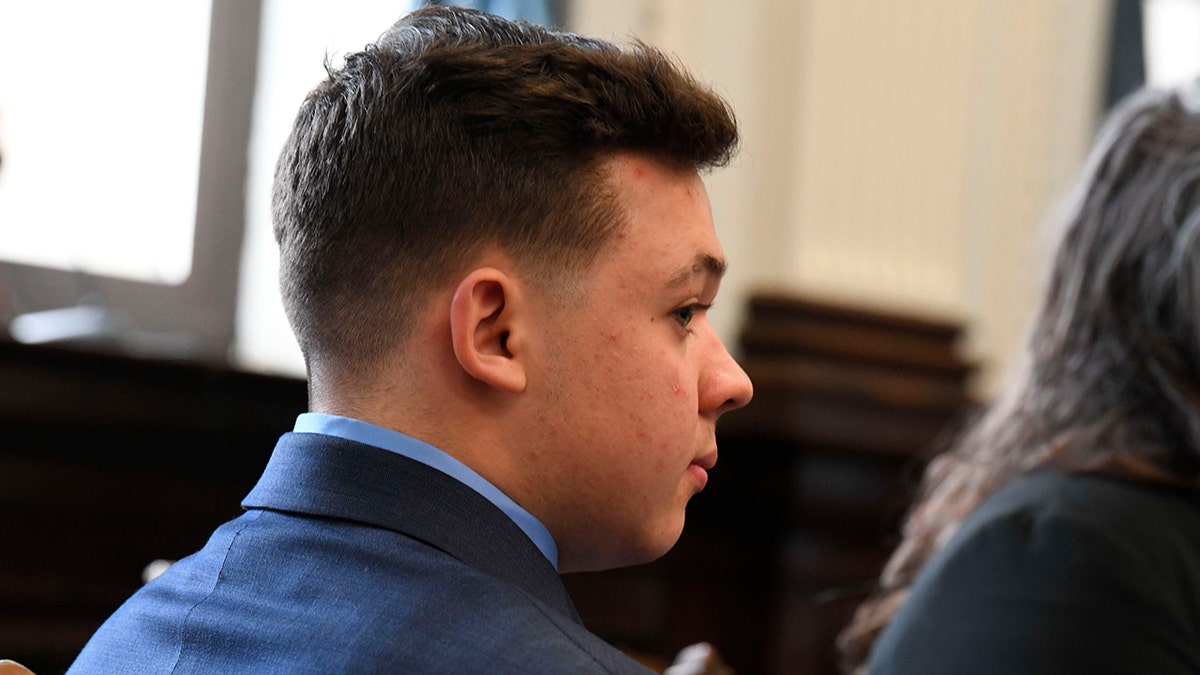Kyle Rittenhouse appears at a pretrial hearing in Kenosha Circuit Court on Oct. 25, 2021, in advance of his trial which is scheduled to begin Nov. 1, in Kenosha, Wisconsin. 