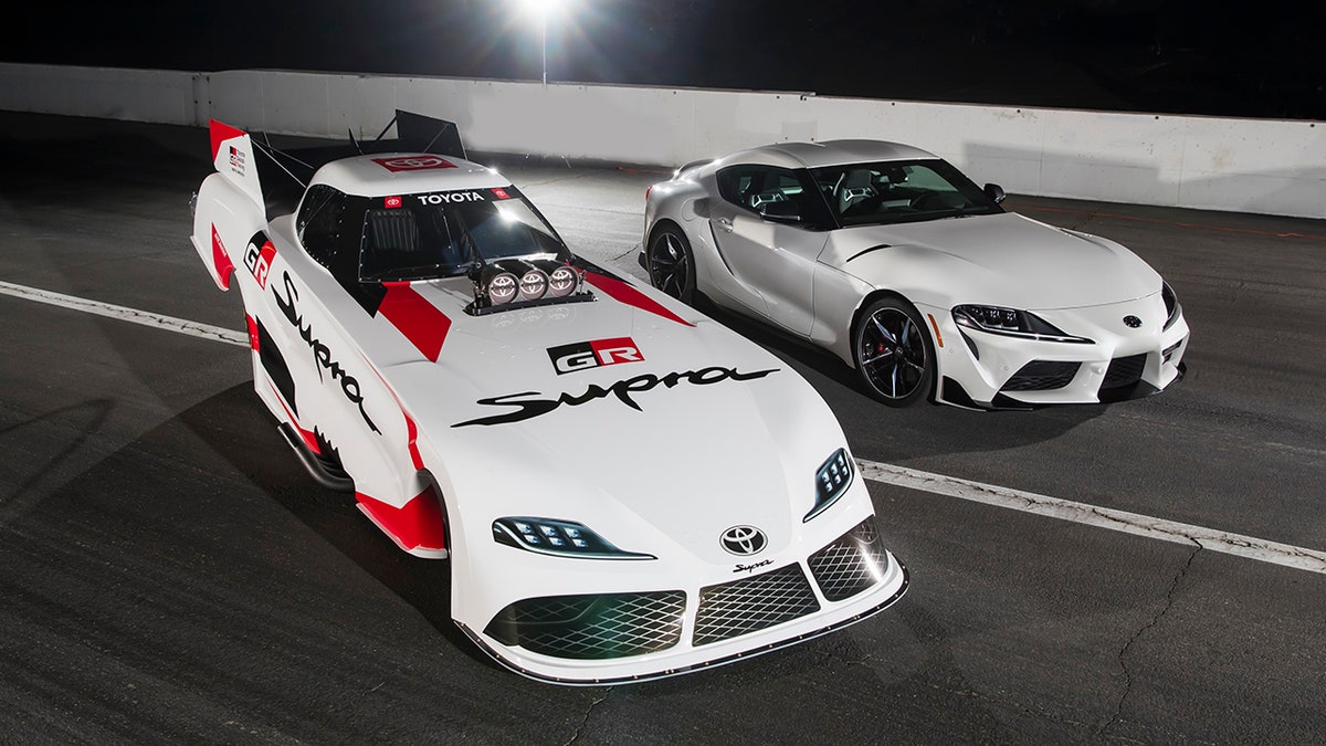 The Funny Car draws its inspiration from the production GR Supra.