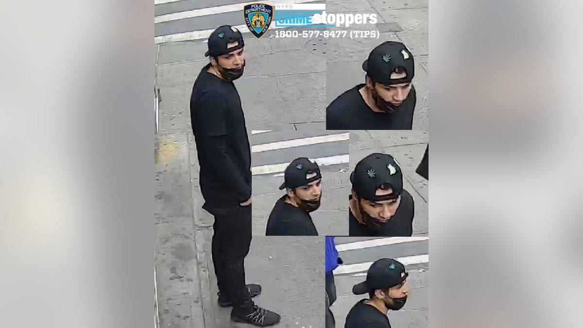 Images of a suspect the New York City Police Department released in the alleged rape Thursday of a 27-year-old woman in Central Park. 