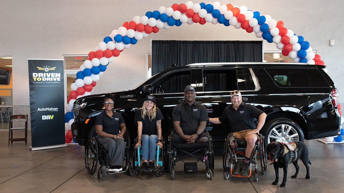 Previous DrivenToDrive recipients Retired U.S. Army SFC and U.S. Paralympian and DAV Ambassador Centra "Ce-Ce" Mazyck, Retired Senior Airman and DAV Ambassador Karah Behrend and U.S. Army Veteran Peter Way joined Col. Gadson for his ceremony.