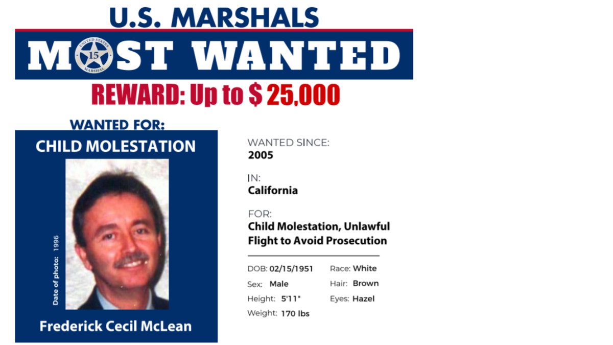 Frederick McLean wanted poster (U.S. Marshal Service)
