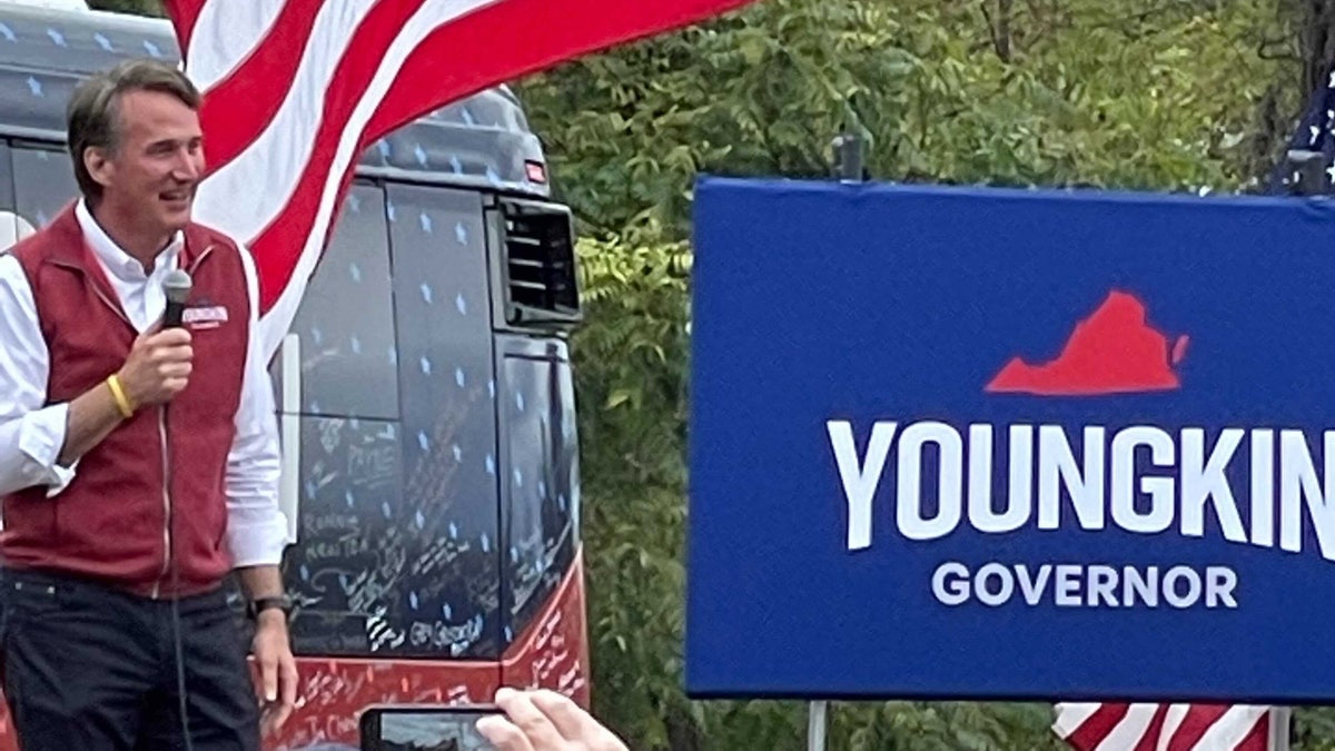 Virginia gubernatorial candidate Glenn Youngkin holds a campaign event in Amherst, Va., October 28, 2021. (Fox News/Charles Creitz)