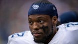 FILE - Tennessee Titans running back Derrick Henry (22) is shown on the sidelines during an NFL football game against the Indianapolis Colts, Sunday, Oct. 31, 2021, in Indianapolis. Derrick Henry is just the biggest name in a revolving door that has seen the Titans make 19 moves putting players on injured reserve and play a NFL-high 80 different players _ 11 more than the next closest teams. (AP Photo/Zach Bolinger, File)