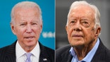 Split image of Biden and Carter