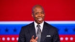 Eric Adams, Brooklyn borough president and Democratic candidate for New York City mayor speaks during a debate with Republican candidate for New York City mayor Curtis Sliwa at the ABC 7 studios in New York, Tuesday, Oct. 26, 2021. (Eduardo Munoz/Pool Photo via AP)