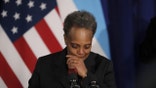 Chicago Mayor Lori Lightfoot speaks at podium