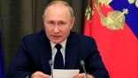 Russian President Vladimir Putin speaks during a meeting with hight level officers and heads of defense industry enterprises in the Bocharov Ruchei residence in the Black Sea resort of Sochi, Russia, Monday, Nov. 1, 2021. Russian President Vladimir Putin on Monday emphasized the need to strengthen the country's air defenses in the face of NATO's moves.