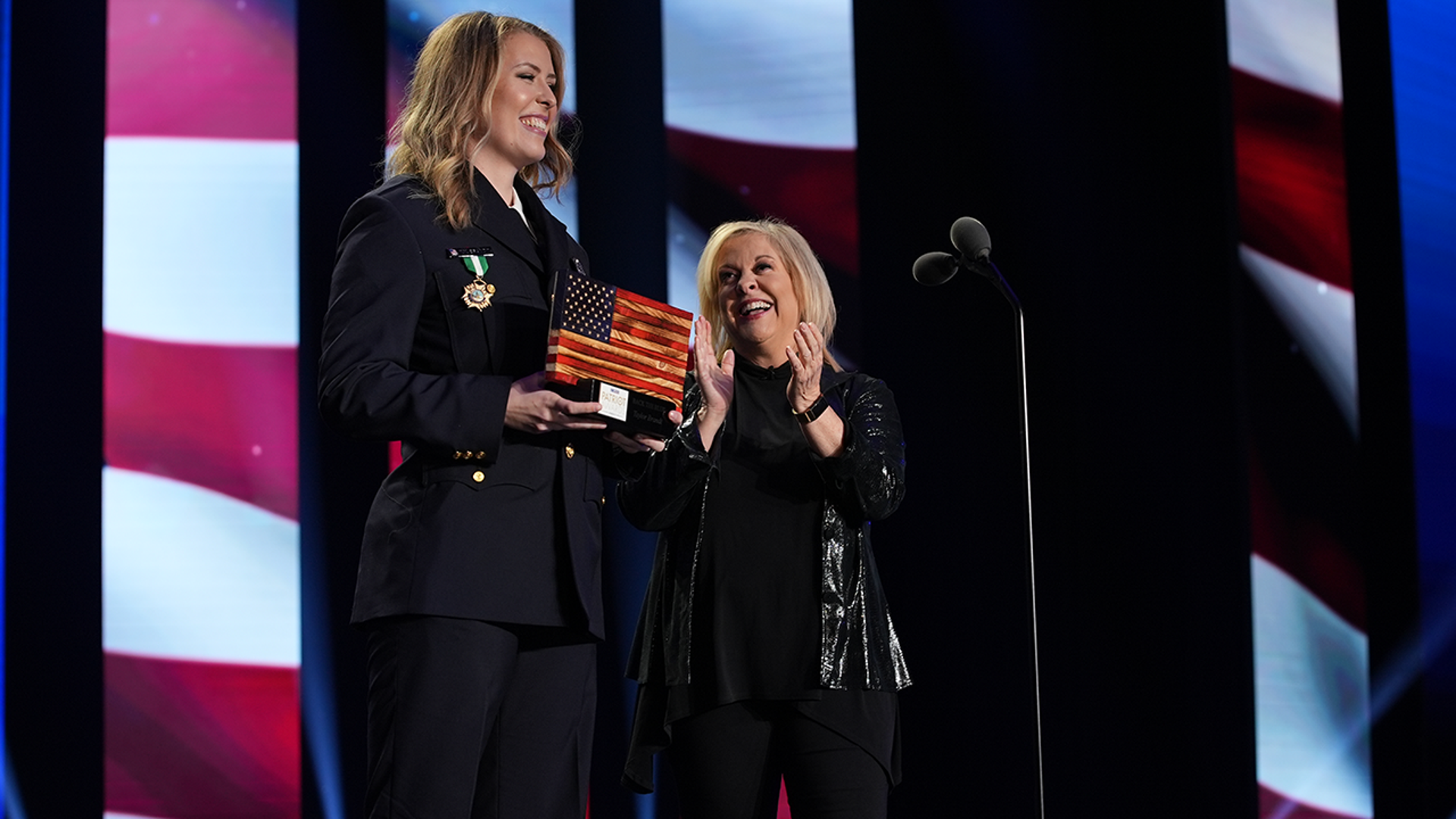 Taylor Brandt receives ‘Back the Blue’ award presented by Nancy Grace
