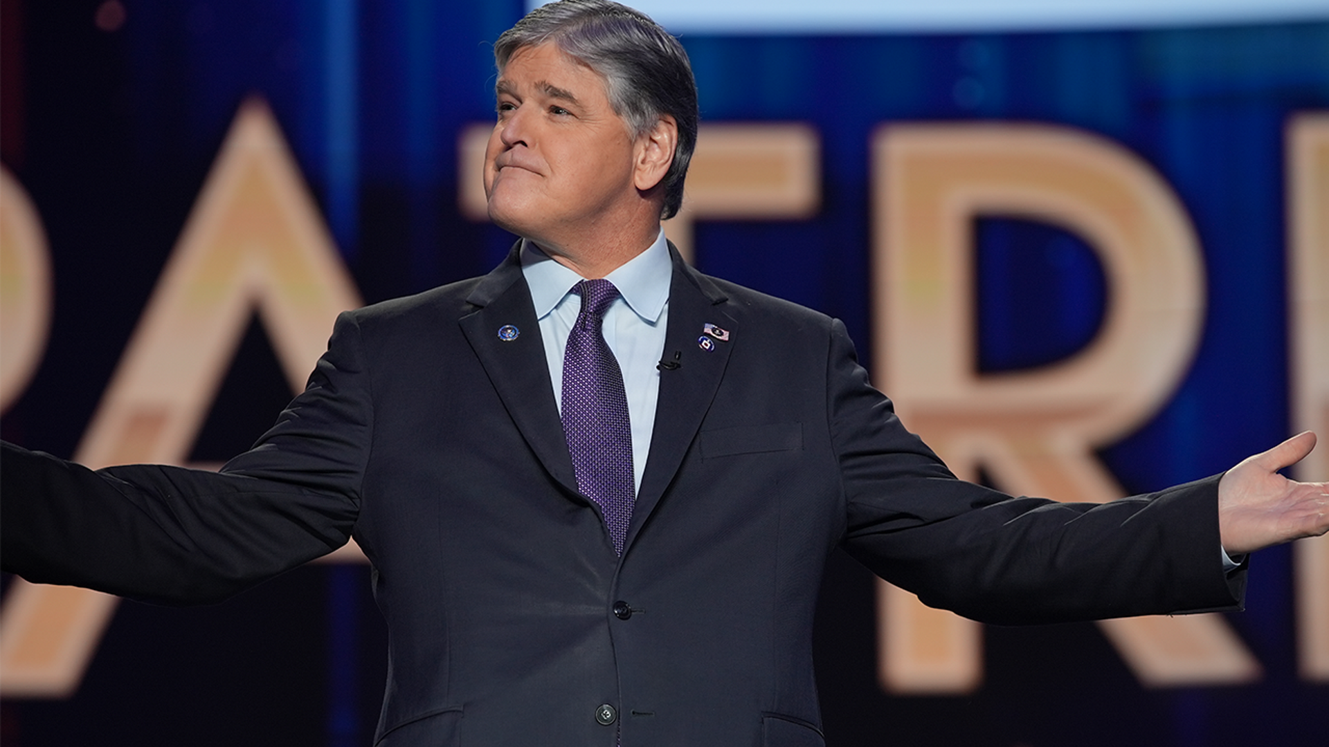 Sean Hannity takes the stage at the 2021 Patriot Awards to honor America’s heroes
