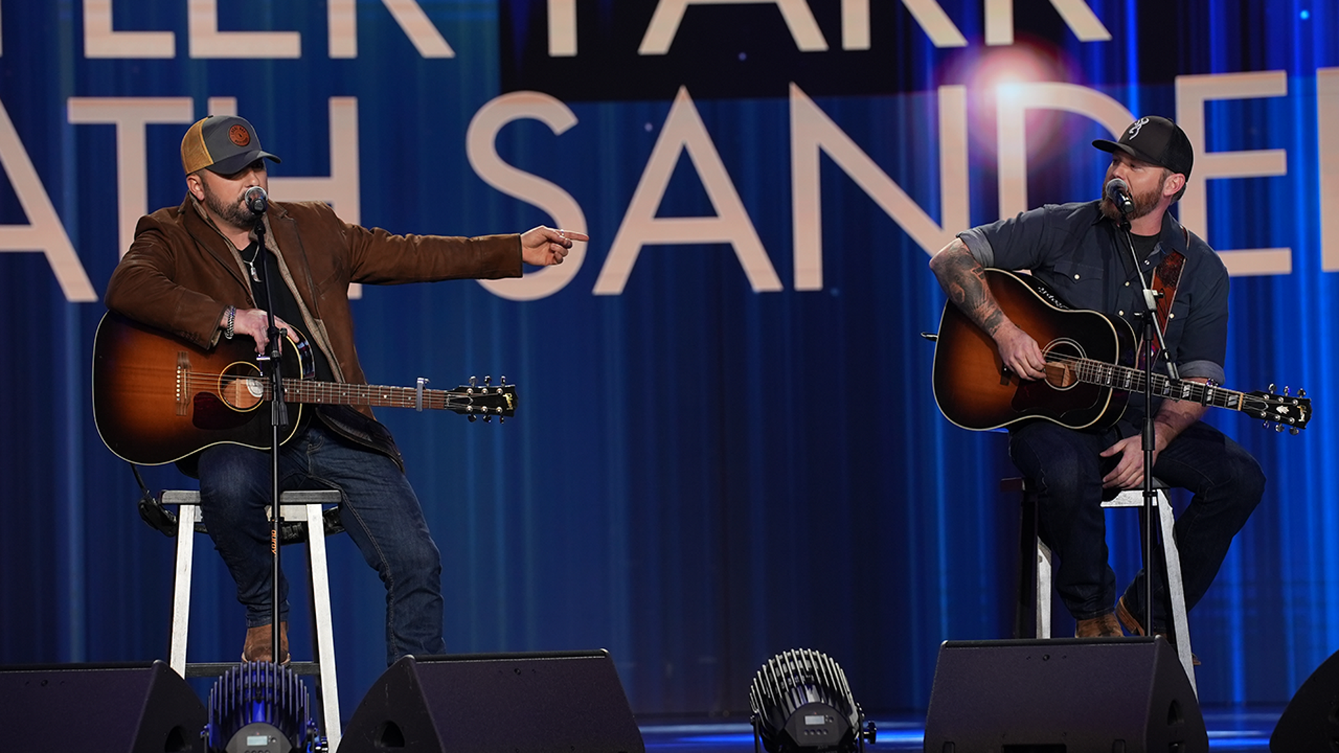 Singer-songwriters Tyler Farr and Heath Sanders perform at the 2021 Patriot Awards