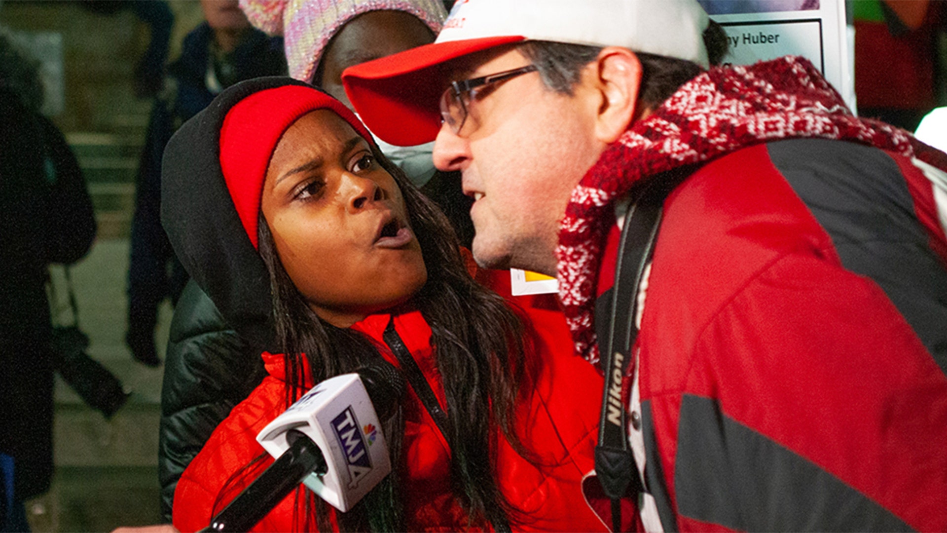 Protests outside Kenosha County Courthouse in response to the Kyle Rittenhouse trial.