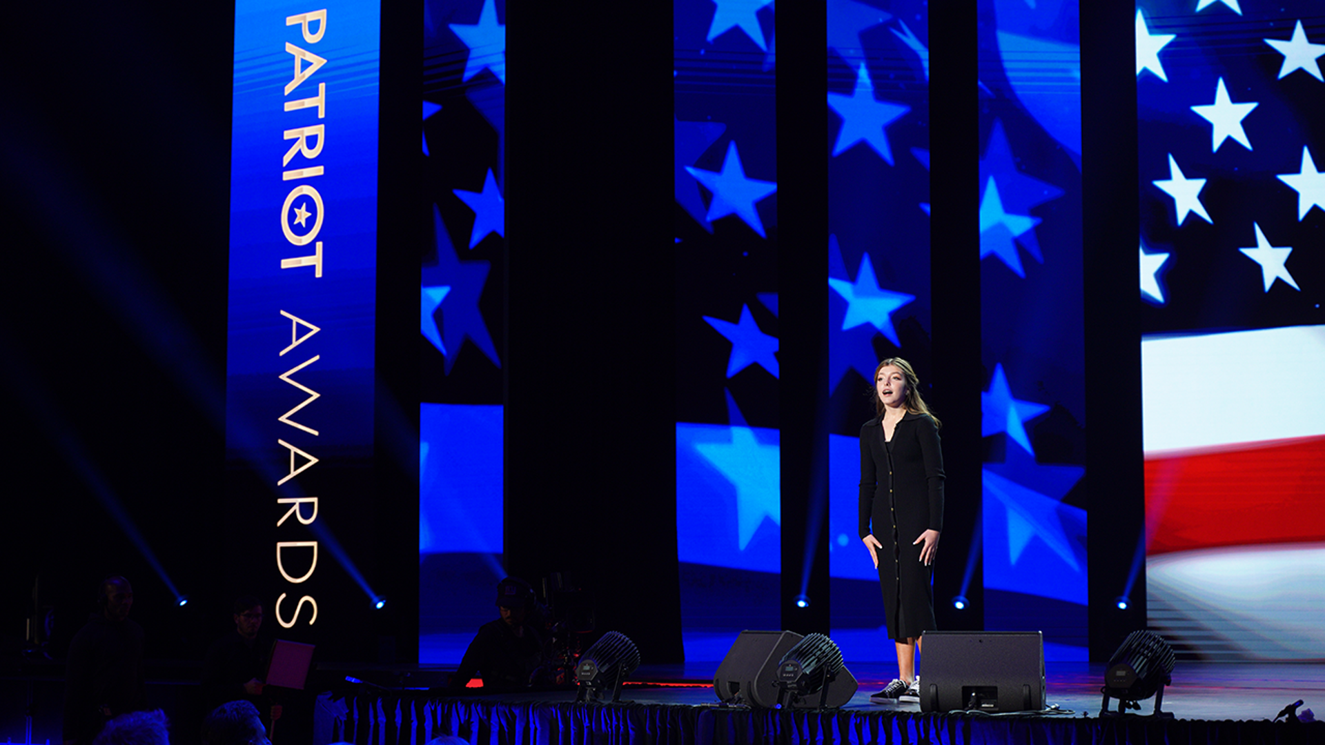 Charlotte Bevan receives the ‘Young Patriot’ award at the 2021 Patriot Awards