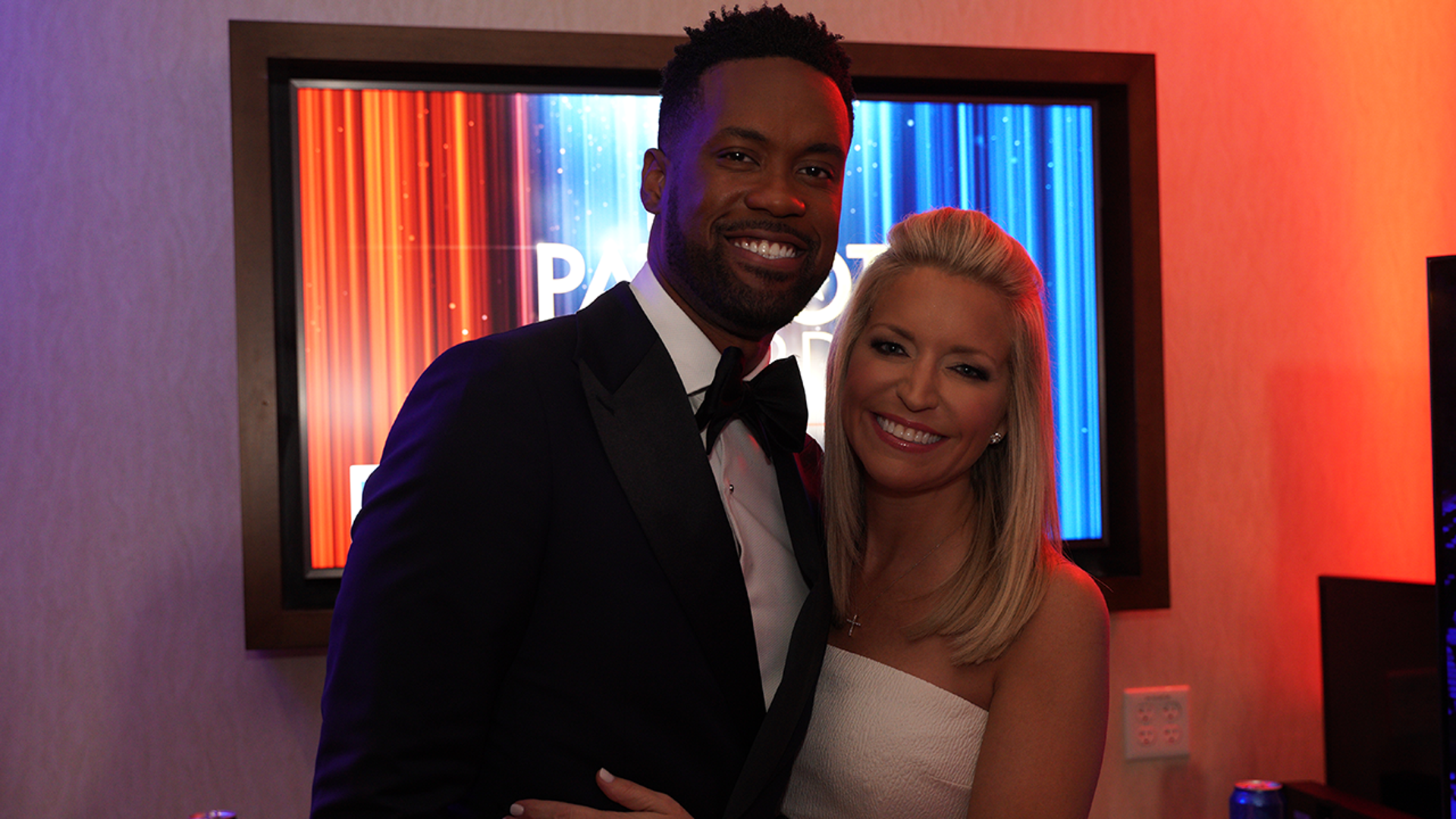 Ainsley Earhardt and Lawrence Jones behind the scenes at the Patriot Awards