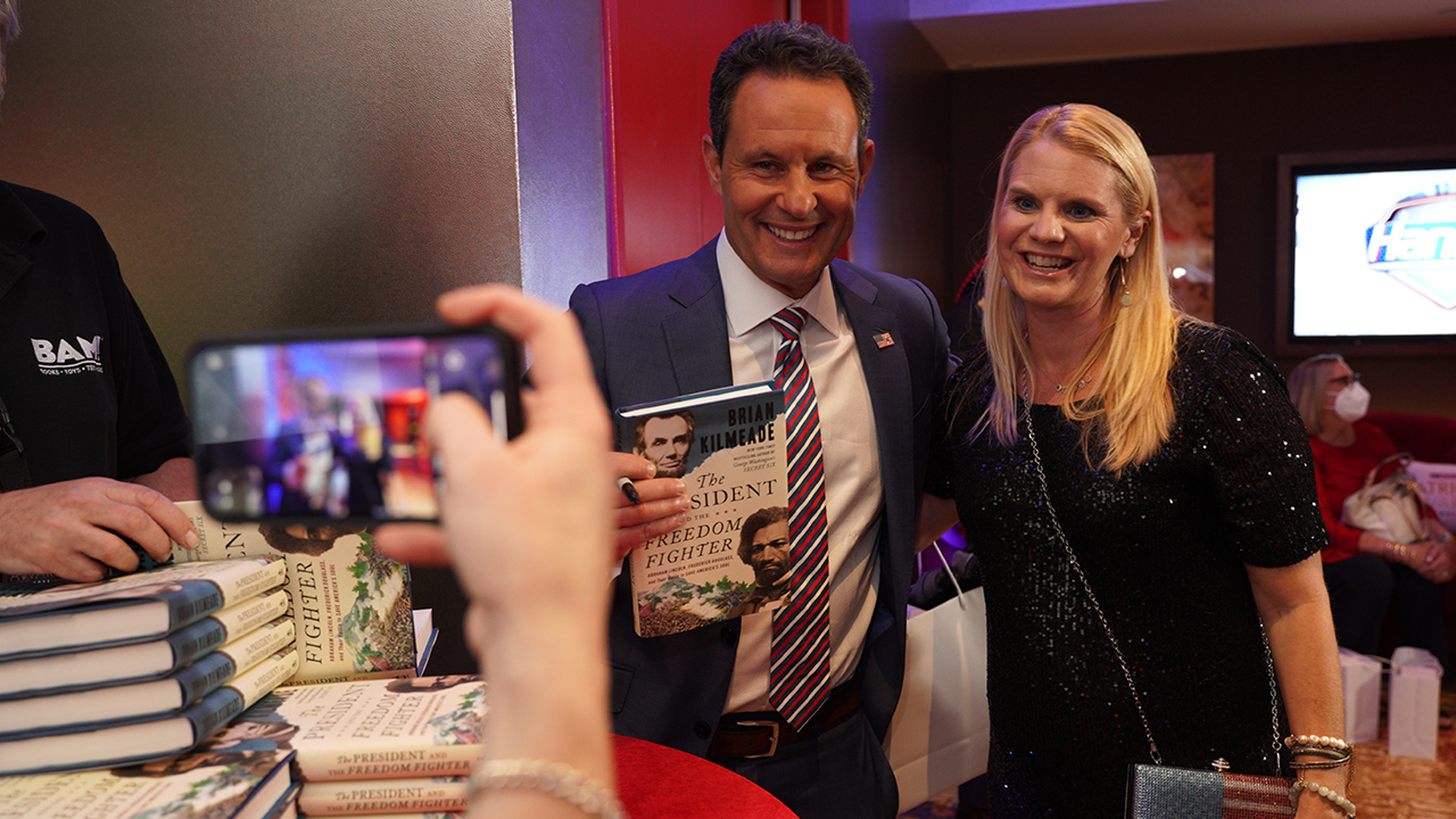 Brian Kilmeade signs copies of new book ‘President and the Freedom Fighter’ at Patriot Award venue