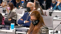 Biden appears to fall asleep during climate speech despite claiming it's 'greatest threat' to US security