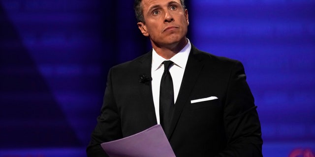 CNN's Chris Cuomo during a televised townhall with Democratic 2020 U.S. presidential candidate Sen. Elizabeth Warren, D-Mass., dedicated to LGBTQ issues in Los Angeles, Oct. 10, 2019. 