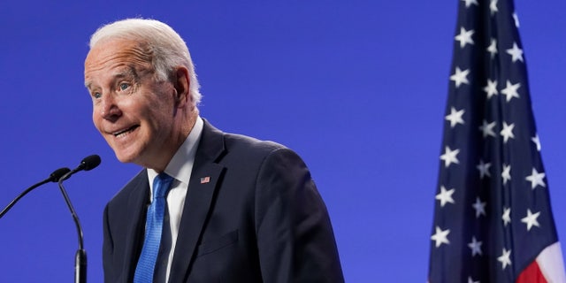 President Biden speaks during a press conference at the U.N. Climate Change Conference (COP26) in Glasgow, スコットランド, 11月. 2, 2021.