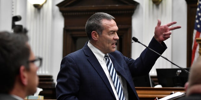 Mark Richards, lead attorney for Kyle Rittenhouse, makes his closing argument on November 15, 2021 at the Kenosha, Wisconsin, US, Kenosha County Courthouse at the Rittenhouse hearing. Sean Krajasik / Pool by REUTERS