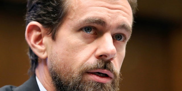 Former Twitter CEO Jack Dorsey testifies before Congress in 2018.