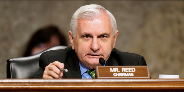 Chairman of the Senate Armed Services Committee Sen. Jack Reed (D-RI) speaks during a Senate Armed Services Committee hearing on the conclusion of military operations in Afghanistan and plans for future counterterrorism operations on Capitol Hill on Sept. 28, 2021 in Washington, D.C. (Photo by Patrick Semansky-Pool/Getty Images)
