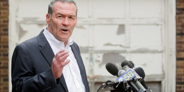 Mark Richards, Kyle Rittenhouse's lead attorney, speaks during a news conference outside his office in Racine, Wisconsin, U.S., November 19, 2021.