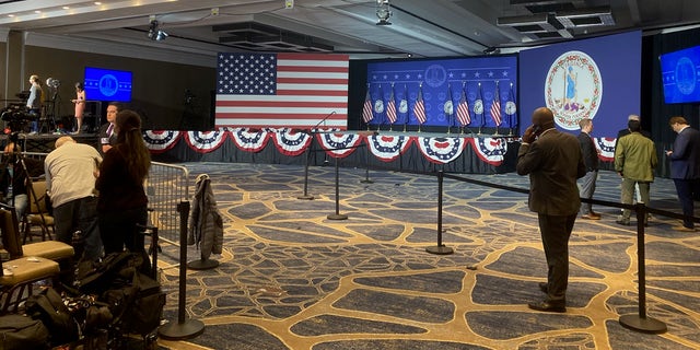 McAuliffe's election night party largely emptied out while awaiting the race to be called. 