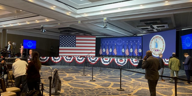 McAuliffe's election night party largely emptied out while awaiting the race to be called. 