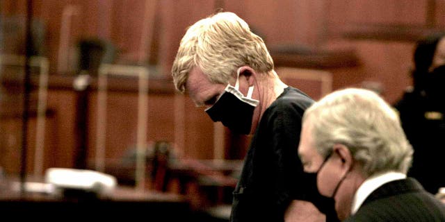 Alex Murdaugh awaits the beginning of his bond hearing in the Richland Judicial Center in Columbia, South Carolina, Oct. 19, 2021.