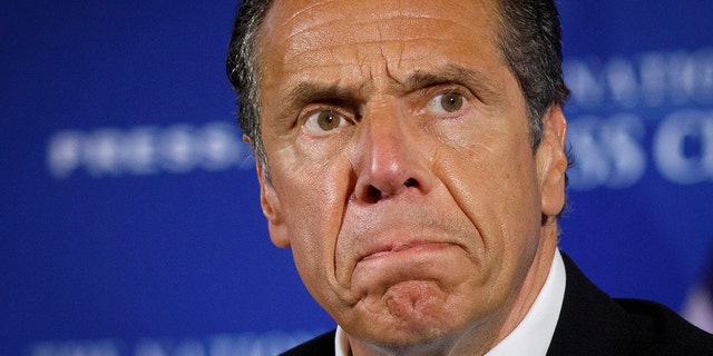 Then-New York Gov. Andrew Cuomo is seen during a news conference in Washington, May 27, 2020.