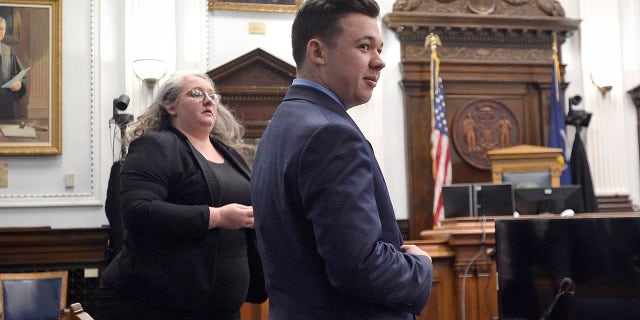 Kyle Rittenhouse waits for the judge before the jury is relieved for the day during his trial at the Kenosha County Courthouse in Kenosha, Wisconsin, on Thursday, Nov. 18, 2021. (Sean Krajacic/The Kenosha News via AP, Pool)