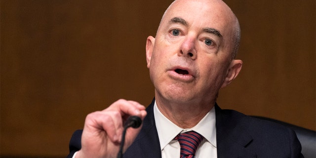 Secretary of Homeland Security Alejandro Mayorkas testifies during a Senate Judiciary Committee hearing, Tuesday, Nov. 16, 2021, on Capitol Hill in Washington.