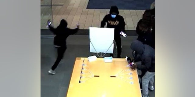 Four suspects involved in the latest smash-and-grab burglary targeted an Apple store in Santa Rosa, California on Wednesday, authorities said. 