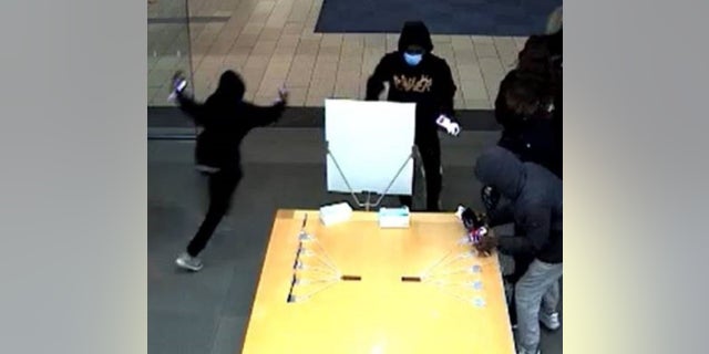 Four suspects involved in the latest smash-and-grab burglary targeted an Apple store in Santa Rosa, California on Wednesday, authorities said.