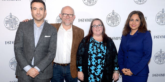 Ari Melber, Rick Wilson, Rachel Bitecofer and Neera Tanden attending the Fast Company Innovation Festival in November 2019, in New York City.