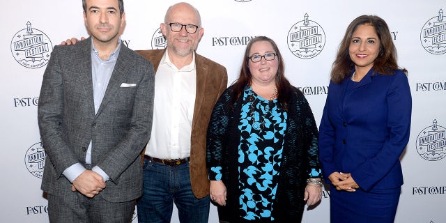 Ari Melber, Rick Wilson, Rachel Bitecofer and Neera Tanden attending the Fast Company Innovation Festival in November 2019, in New York City.
