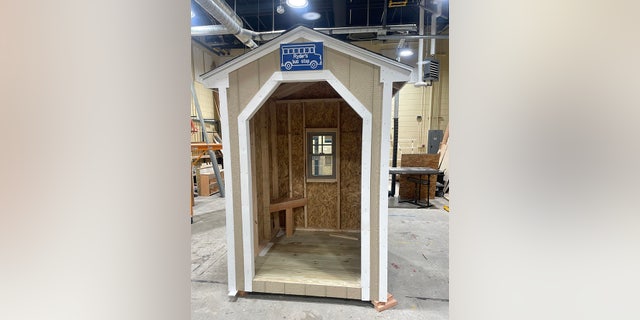 Ryder Killam's bus stop before being delivered to the family.