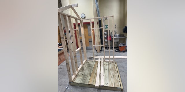 Ryder Killam's bus stop in production.