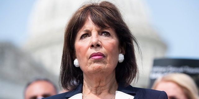 Rep. Jackie Speier, D-Calif., attends a news conference outside the Capitol to announce the bipartisan I Am Vanessa Guillén Act, on Wednesday, September 16, 2020, named after Army Spc. Vanessa Guillén, who was murdered while stationed at Fort Hood in Texas. (Photo By Tom Williams/CQ-Roll Call, Inc via Getty Images)