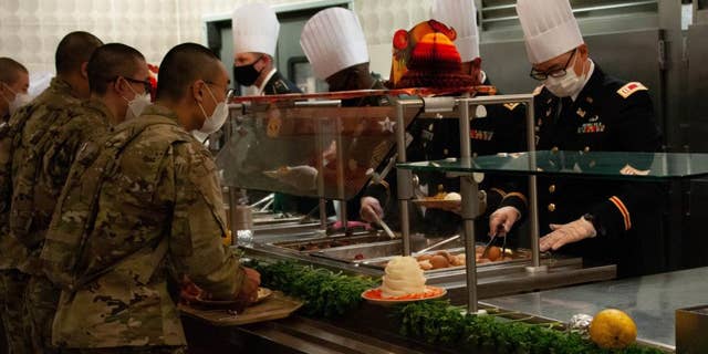 CAMP HUMPHREYS, South Korea - The Spartan Dining Facility on Camp Humphreys hosts a Thanksgiving celebration, Nov. 25, 2021. (U.S. Army photo by Pfc. Kade M. Bowers)