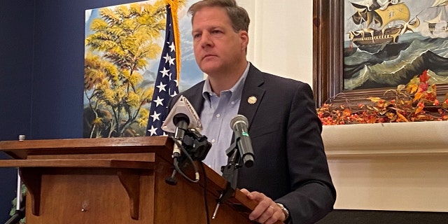 El gobernador de New Hampshire  Chris Sununu anuncia que se postulará para la reelección y no buscará un escaño en el Senado de los EE. UU. el martes 9 de noviembre de 2021 en Concord, NH (Foto: Paul Steinhauser/Fox News Digital)