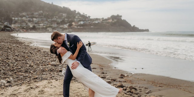 Howser said of his wedding day: "It was a really cool balance between having a nice, elegant ceremony at City Hall and then driving 30 minutes or so down the coast to Pacifica and having a more casual, fun party."