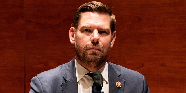 Rep. Eric Swalwell, D-Calif., listens during a US House Judiciary Committee hearing about political influence on law enforcement activity on June 24, 2020.