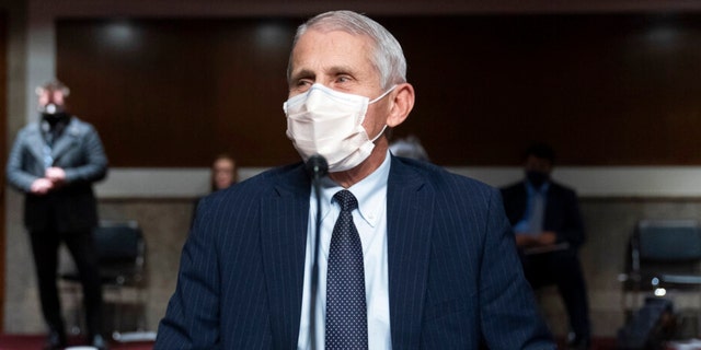 Dr. Anthony Fauci, director of the National Institute of Allergy and Infectious Diseases, takes his seat for a Senate Health, Education, Labor, and Pensions Committee hearing on Capitol Hill, Thursday, Nov. 4, 2021, in Washington, D.C.