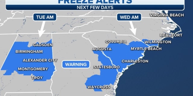 Freeze alerts