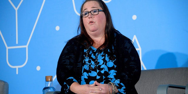 Rachel Bitecofer speaks on stage at the "2020 Vision: Political Roundtable" panel at the on November 07, 2019 in New York City.