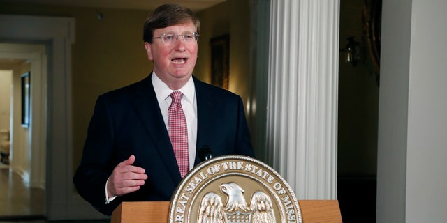 Mississippi Gov. Tate Reeves speaks at the Governor's Mansion June 30, 2020, in Jackson, Mississippi. (Getty Images)