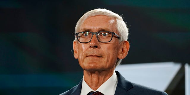 Wisconsin Gov. Tony Evers waits to address the virtual Democratic National Convention at the Wisconsin Center Aug. 19, 2020, in Milwaukee, Wis.