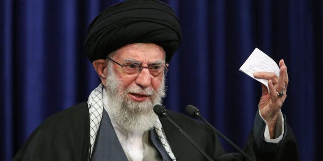 Iranian Supreme Leader Ayatollah Ali Khamanei delivers remarks on the JCPOA on Feb. 17, 2021, in Tehran, Iran.